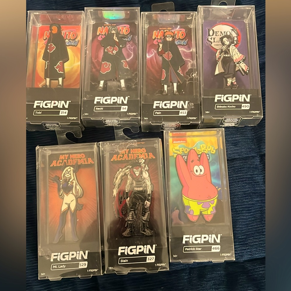 7 FigPins, they must go! Willing to negotiate! Local pick up, local drop off